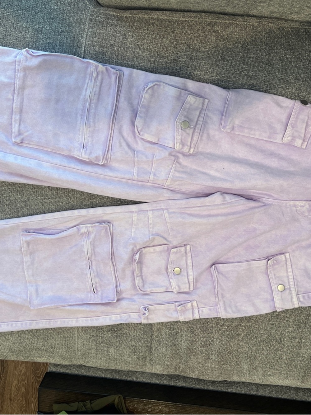 Lilac Cargo Pants with Multiple Pockets